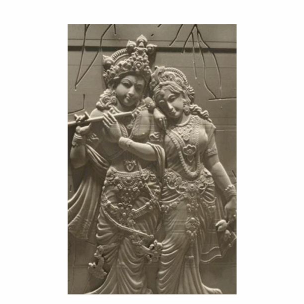 Antique Radha Krishnan Stone Wall Mural