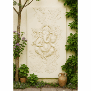 Creamy Textured Ganesha Stone Wall Mural