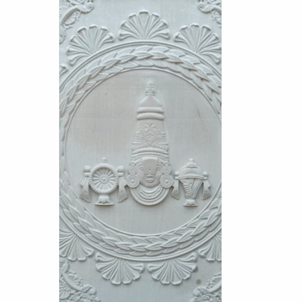 3D Lord Vishnu Face Stone Wall Mural