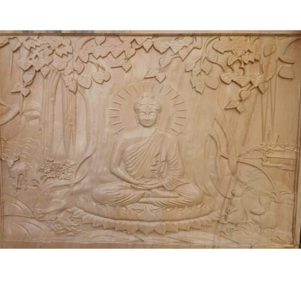 Nature Meditative Budha Stone Wall Mural