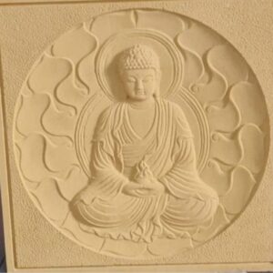 Round Relief Buddha Stone Wall Mural Round Relief Buddha Stone Wall Mural