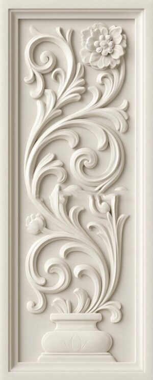 3D Floral Vase Wall Mural – Rectangle Panel 3D Floral Vase Wall Panel