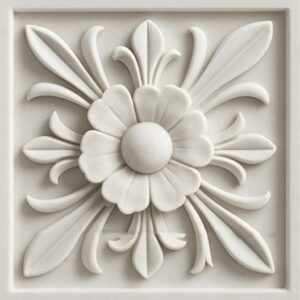 3D Floral Wall Mural – Square Panel 1 3D Floral Square Wall Panel