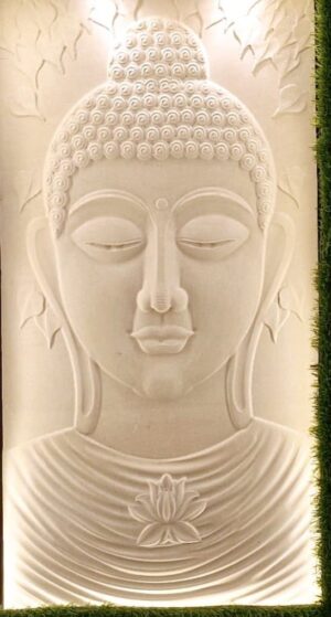 Elegant 3D Buddha Portrait Wall Mural