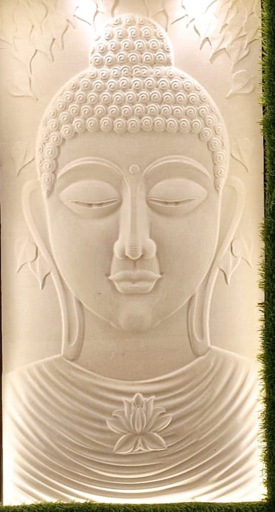 Elegant 3D Buddha Portrait Wall Mural