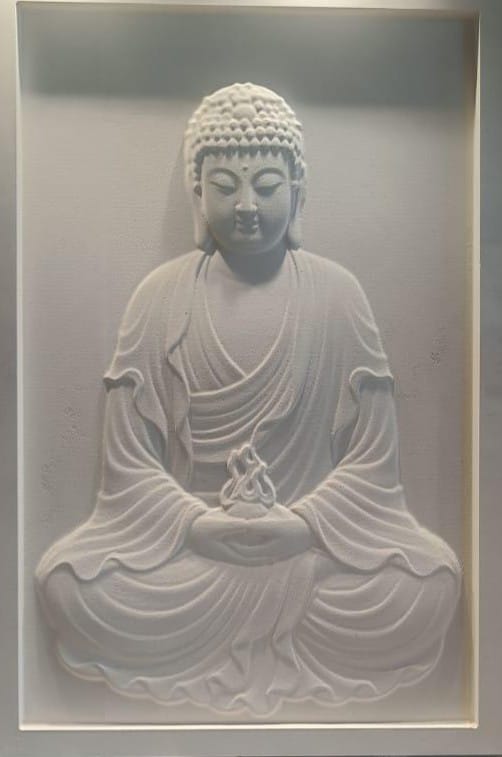 Minimalist 3D Meditative Buddha Wall Mural
