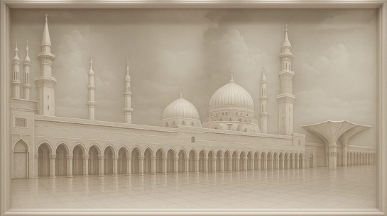 3D Mosque Stone Wall Mural