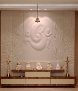 3D Om Symbol Stone Wall Mural