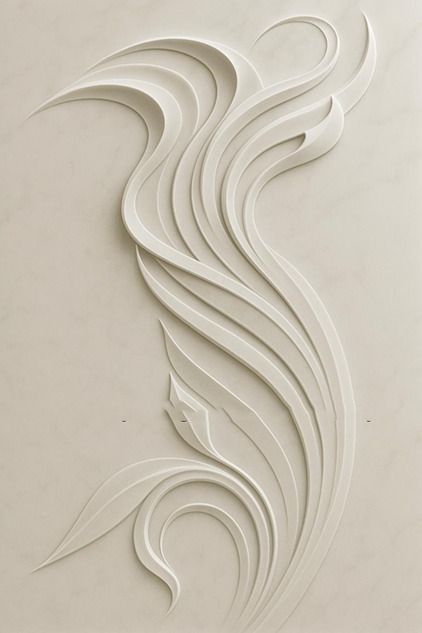 3D Floral Swirls Wall Panel Mural