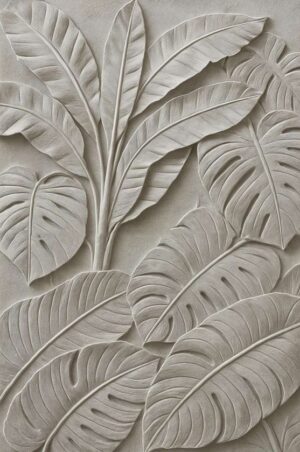3D craved leaf wall mural 3D Carved Leaf Wall Mural