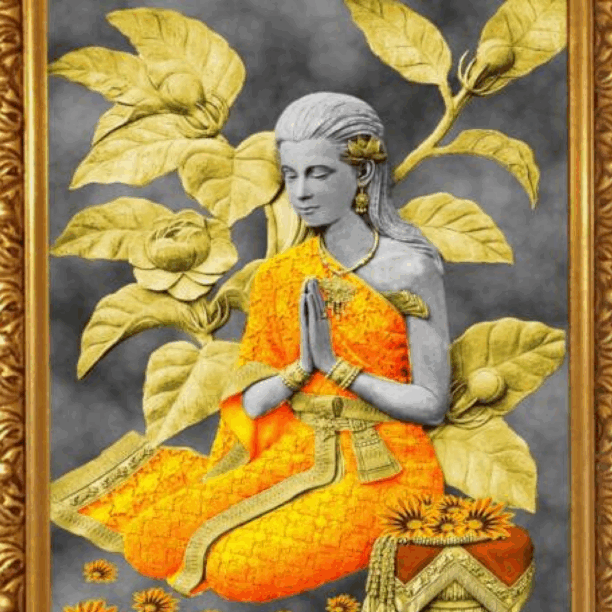 Golden Framed Goddess Wall Art