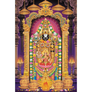 Divine Venkateswara Digital Glass Print - 3 "Divine Padmavathi Devi Golden Temple Digital Glass Print