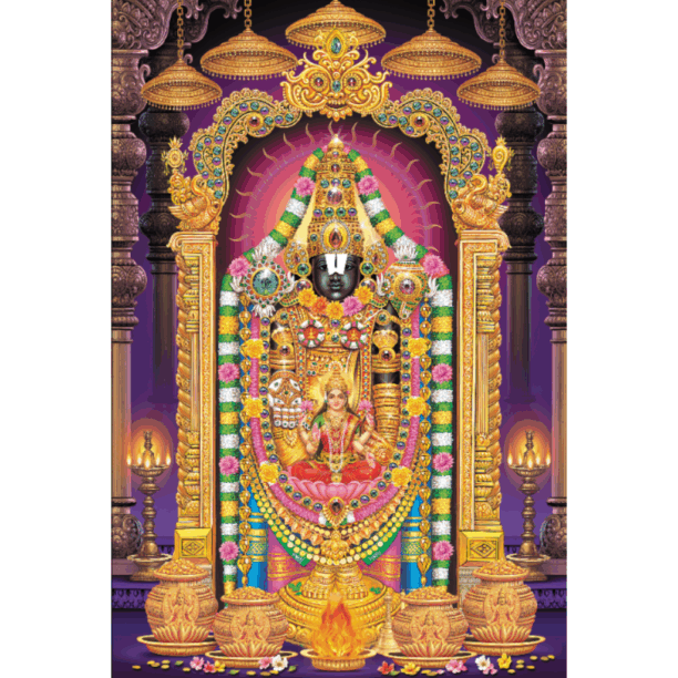 "Divine Padmavathi Devi Golden Temple Digital Glass Print