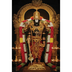 Divine Venkateswara Digital Glass Print - 4 "Divine Venkateswara Brass Arch Digital Glass Print