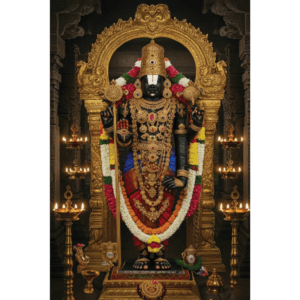 Divine Venkateswara Digital Glass Print - 6 "Divine Venkateswara Ornate Temple Digital Glass Print