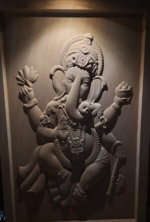 Traditional Ganesha 3D Stone Wall Mural