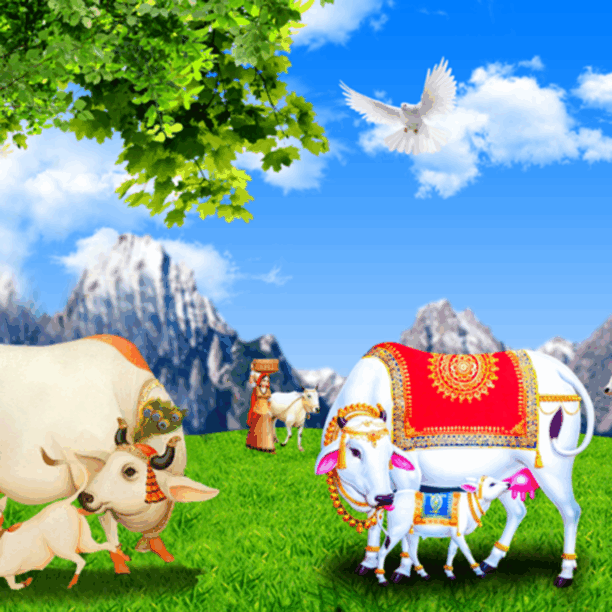 Divine Indian Sacred Cow Mosaic