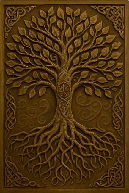 Hand-Carved Tree of Life Stone Wall Mural